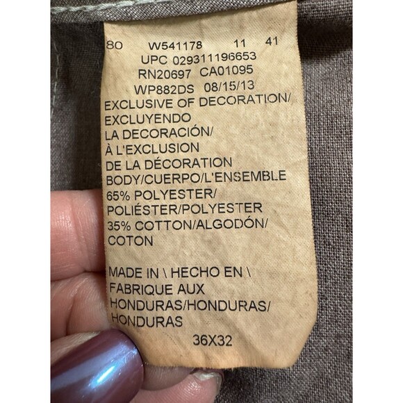 Dickies Skirt Brown Embellished Up Cycled Boho Grunge Floral Indie Size XL/ 36 - Picture 6 of 8